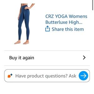 CRZ YOGA Women's Navy Leggings